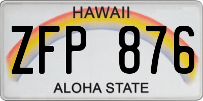 HI license plate ZFP876