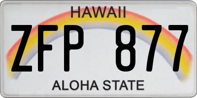 HI license plate ZFP877