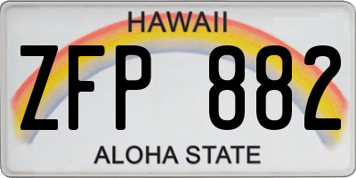 HI license plate ZFP882