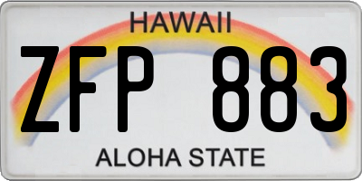 HI license plate ZFP883