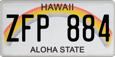 HI license plate ZFP884
