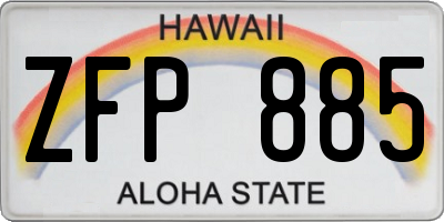HI license plate ZFP885