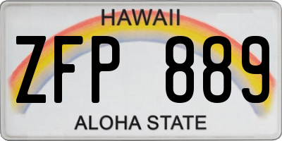 HI license plate ZFP889