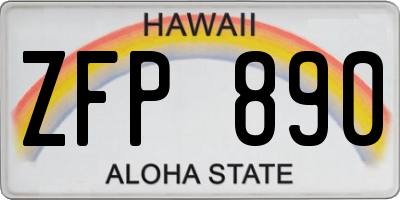 HI license plate ZFP890