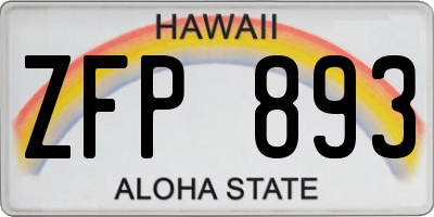 HI license plate ZFP893