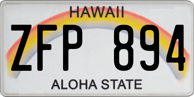 HI license plate ZFP894