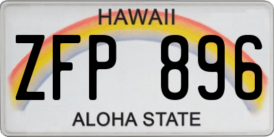 HI license plate ZFP896