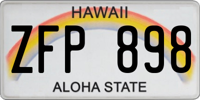 HI license plate ZFP898