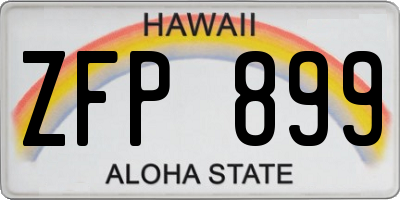 HI license plate ZFP899