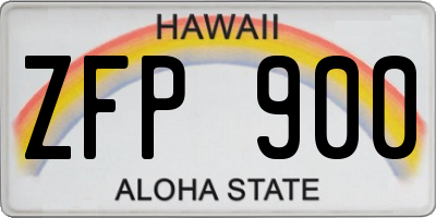 HI license plate ZFP900