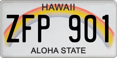 HI license plate ZFP901