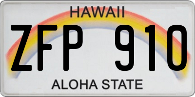 HI license plate ZFP910