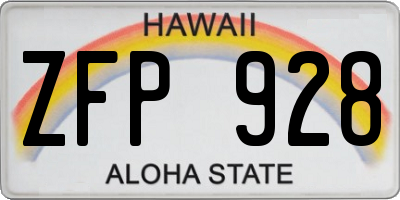 HI license plate ZFP928
