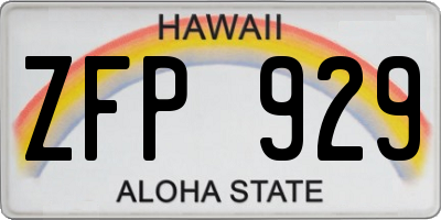 HI license plate ZFP929