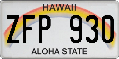 HI license plate ZFP930