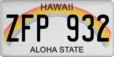 HI license plate ZFP932