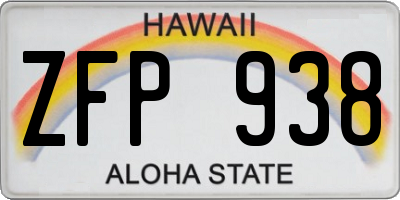 HI license plate ZFP938