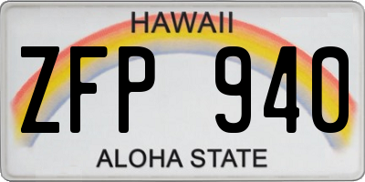 HI license plate ZFP940