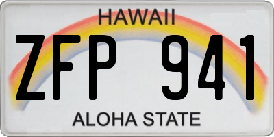 HI license plate ZFP941