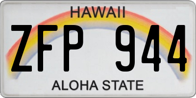 HI license plate ZFP944