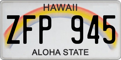 HI license plate ZFP945