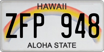 HI license plate ZFP948