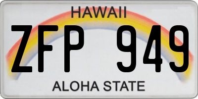 HI license plate ZFP949