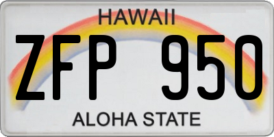 HI license plate ZFP950