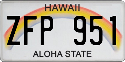 HI license plate ZFP951