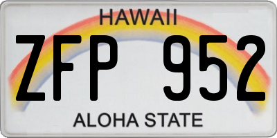 HI license plate ZFP952