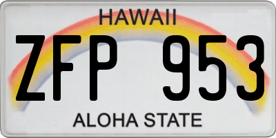 HI license plate ZFP953