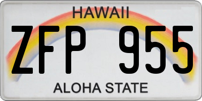 HI license plate ZFP955