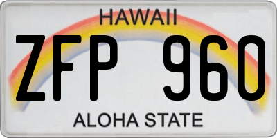HI license plate ZFP960