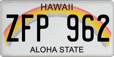 HI license plate ZFP962