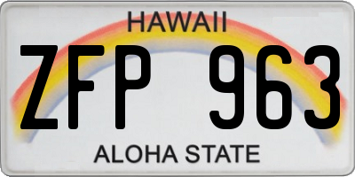 HI license plate ZFP963