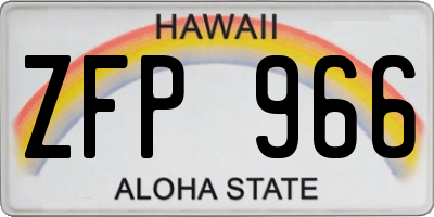 HI license plate ZFP966