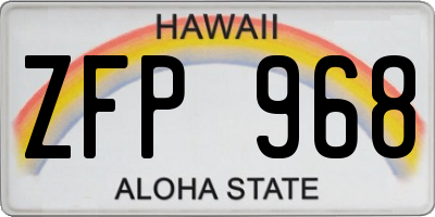 HI license plate ZFP968