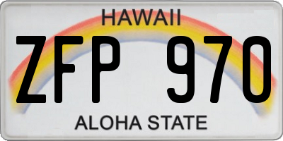 HI license plate ZFP970