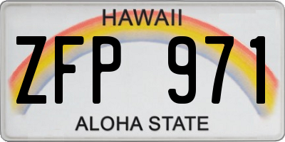 HI license plate ZFP971
