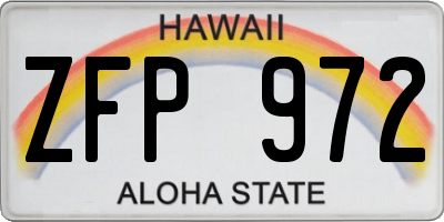 HI license plate ZFP972