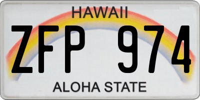 HI license plate ZFP974
