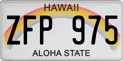 HI license plate ZFP975