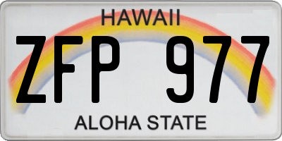 HI license plate ZFP977
