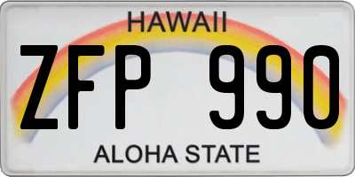 HI license plate ZFP990