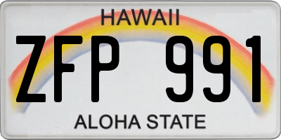 HI license plate ZFP991