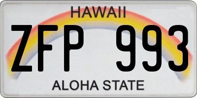 HI license plate ZFP993