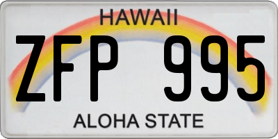 HI license plate ZFP995