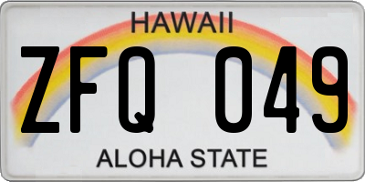 HI license plate ZFQ049