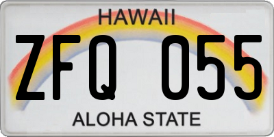HI license plate ZFQ055