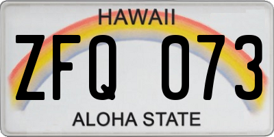 HI license plate ZFQ073
